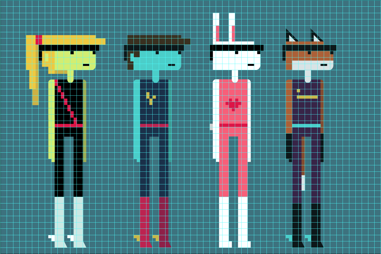 Pixelgrid Characters